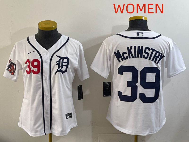 Women Detroit Tigers #39 Mckinstry White Game Nike MLB Jersey style 007->women mlb jersey->Women Jersey
